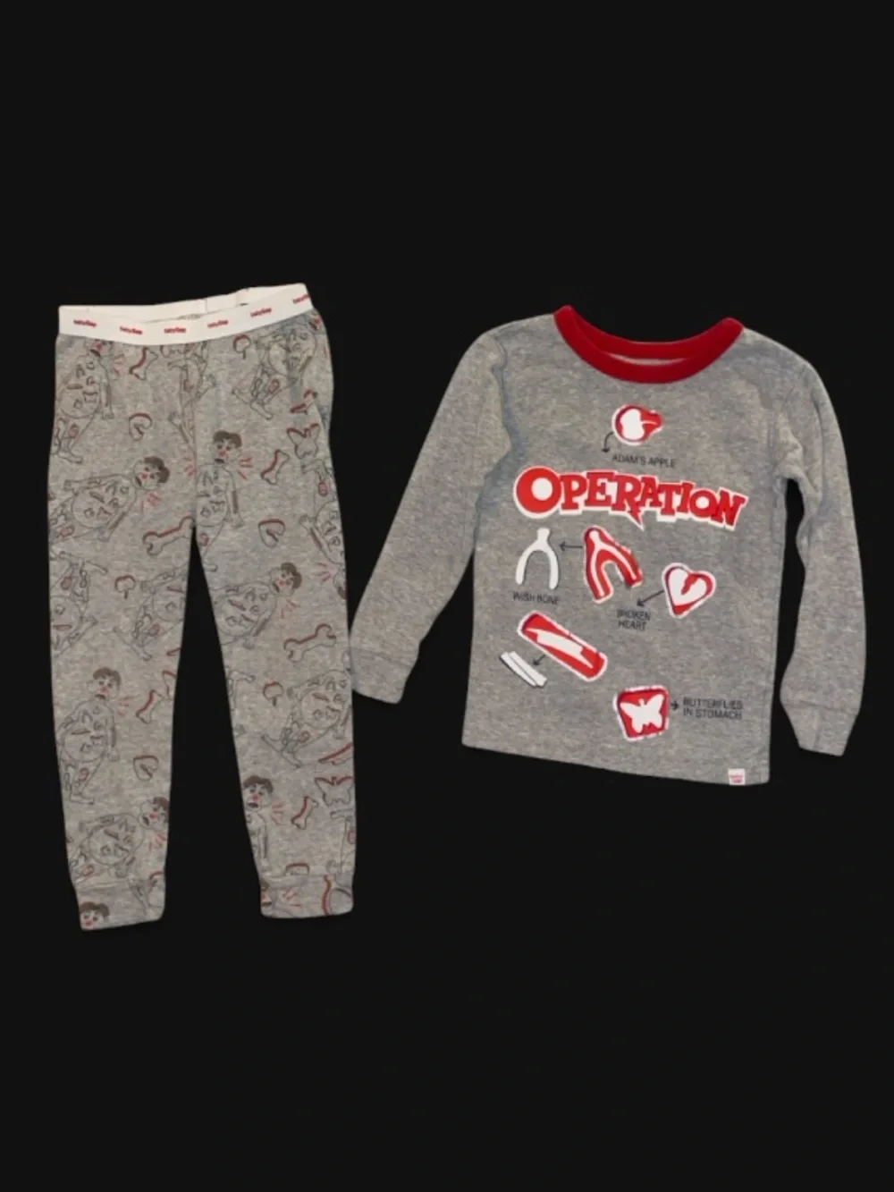 GAP Grey and Red Operation Kids Pajama Set